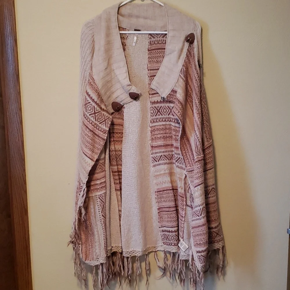 EUC Free People Aztec Cardigan, Size XS - Picture 6 of 9